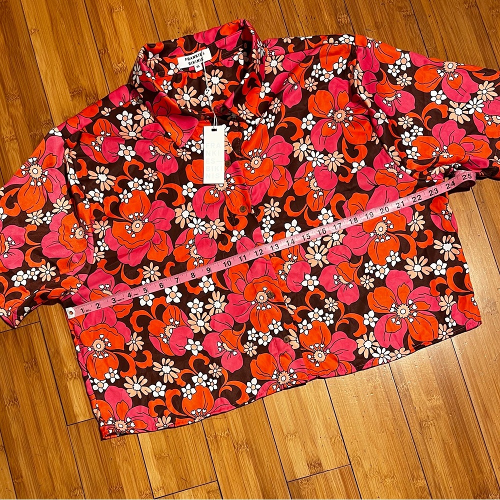 NWT Frankie’s Bikinis Koa Satin Cover Up Shirt Size XL - Picture 13 of 16